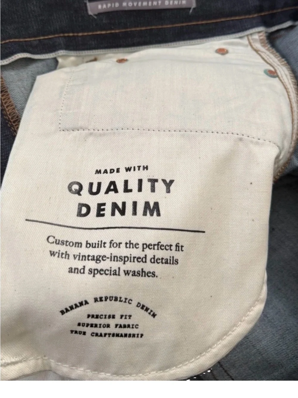 Men Banana Republic Premium Selvedge Skinny Rapid Movement Denim 34W X 32L  Blue